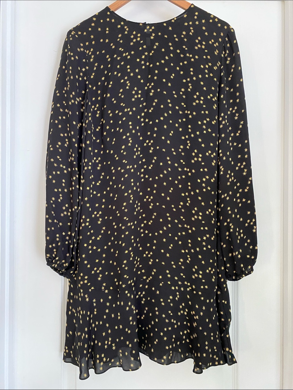 Theory Black Dress with Yellow Star Print